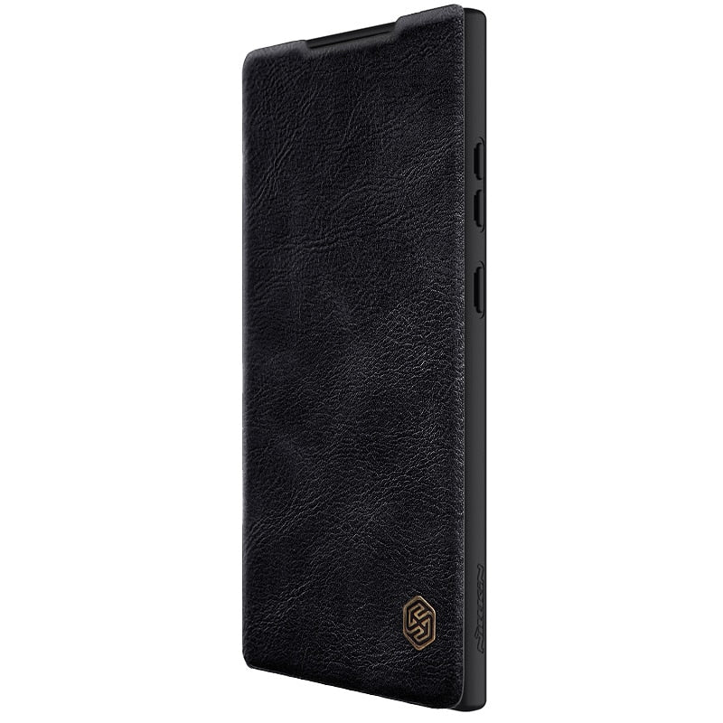 Leather Flip Case with Slide Camera Protection For Samsung Galaxy S23 Series - Caubade