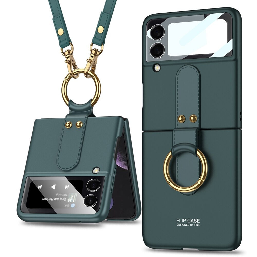 Luxury Ultra-thin Ring Strap Ring Stand Hard Case For Galaxy Z Flip 4 - Galaxy Z Flip 4 Case