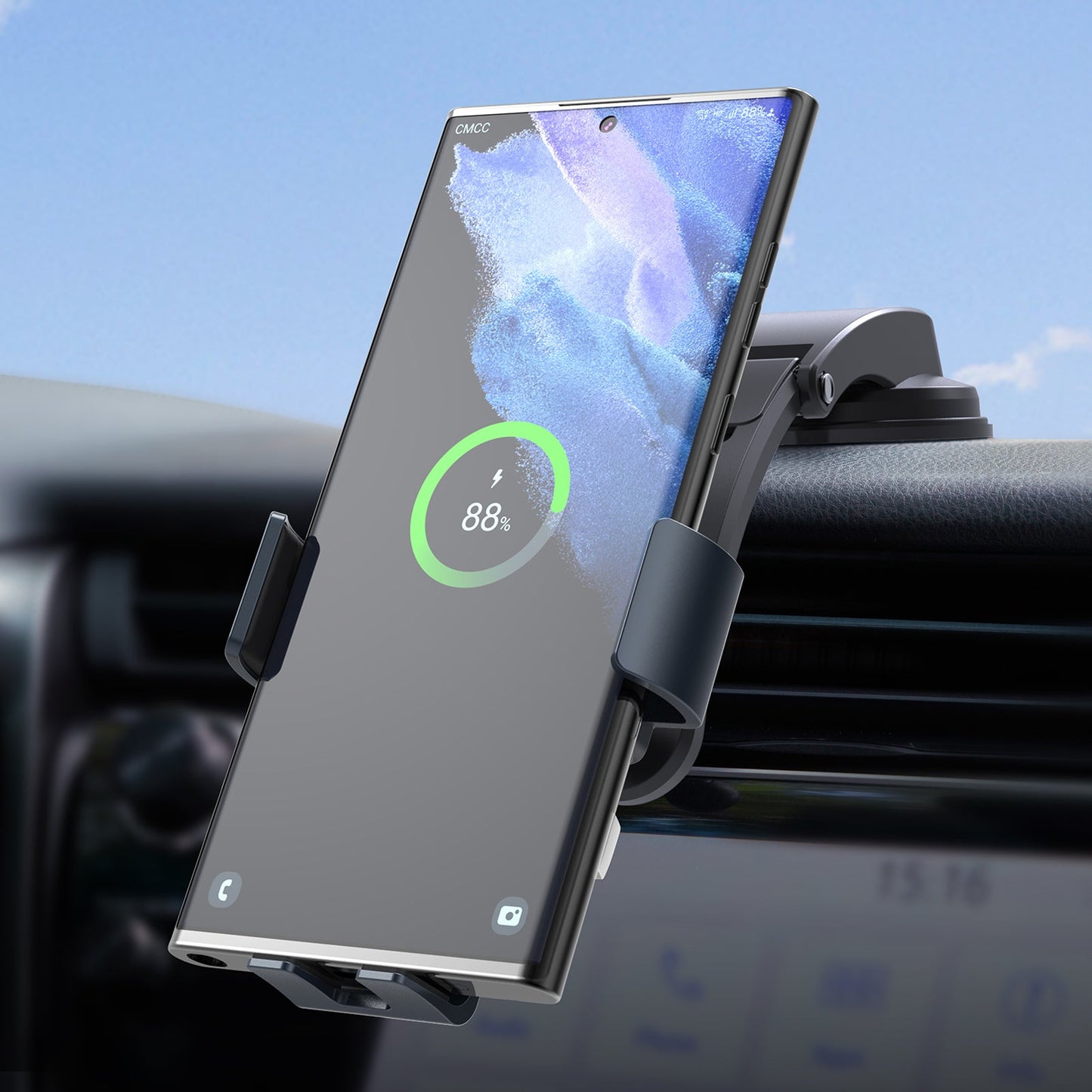AUTO CLAMPING CAR WIRELESS CHARGER FOR GALAXY S SERIES