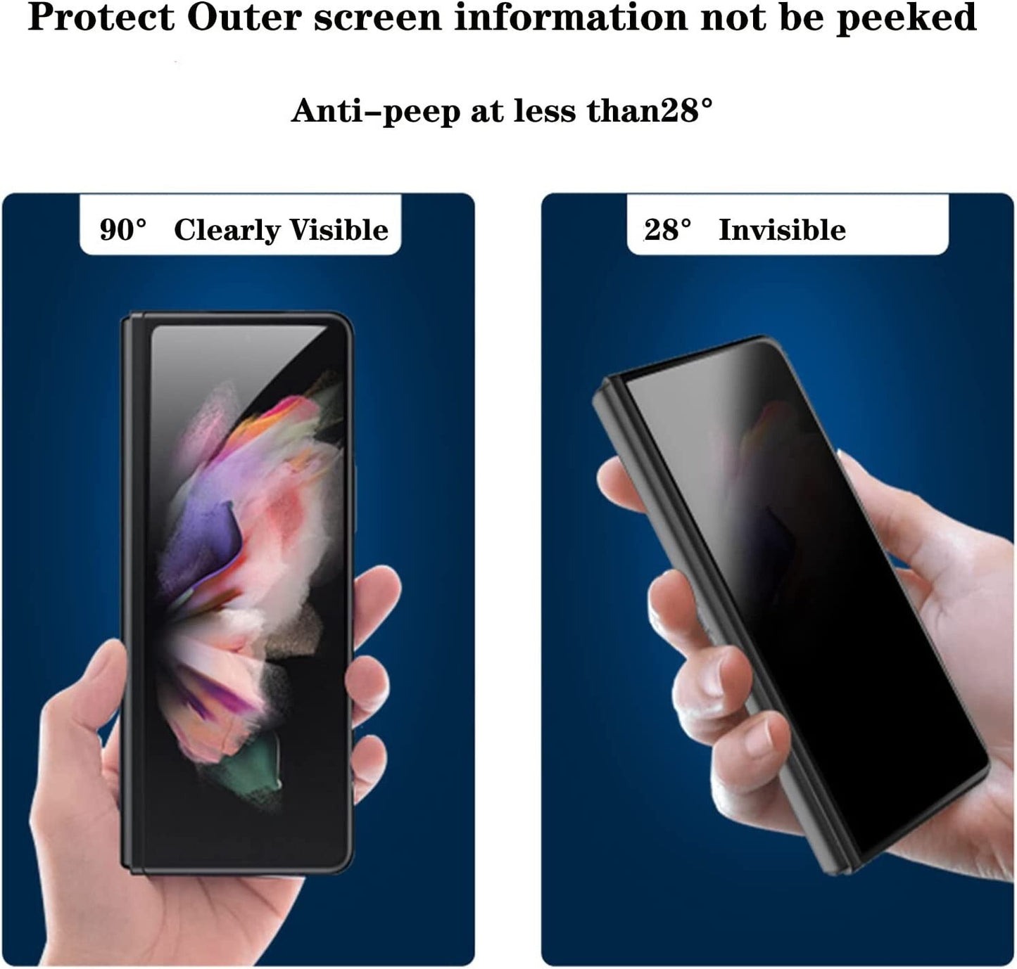 Anti-Peeping Front & Back Screen Privacy Protector For Galaxy Z Fold 3 & Z Fold 4 - Caubade