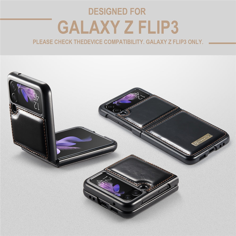 Vintage Leather Cover For Z FLIP 4 - Galaxy Z Flip 4 Case
