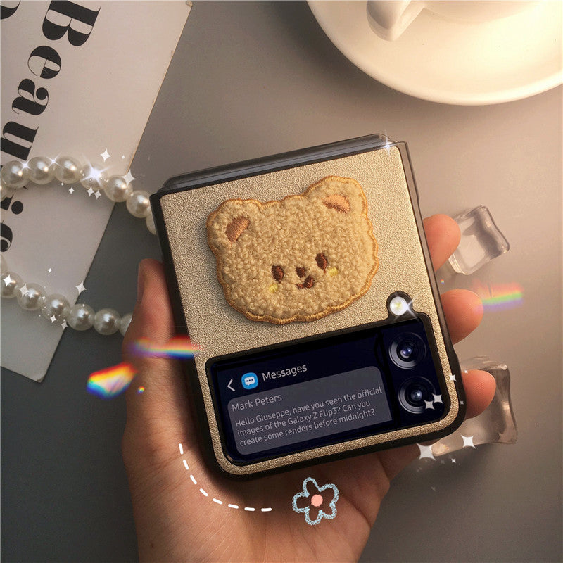 Pearl Cute Bear Case For Galaxy Z Flip 4 5G - Galaxy Z Flip 4 Case