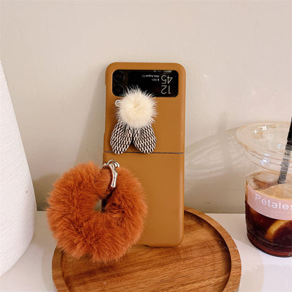 Fluffy Hand Rope Case For Galaxy Z Flip 4 - Galaxy Z Flip 4 Case
