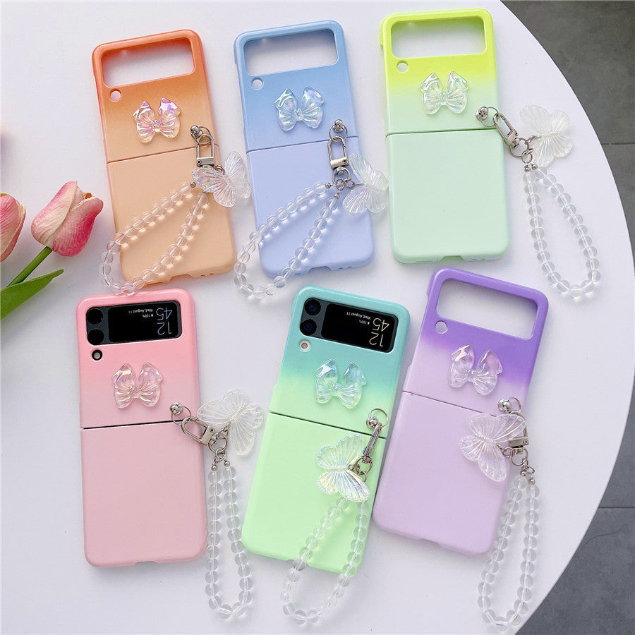 Cute Butterfly Bracelet Case for Samsung Galaxy Z Flip 4 - Galaxy Z Flip 4 Case