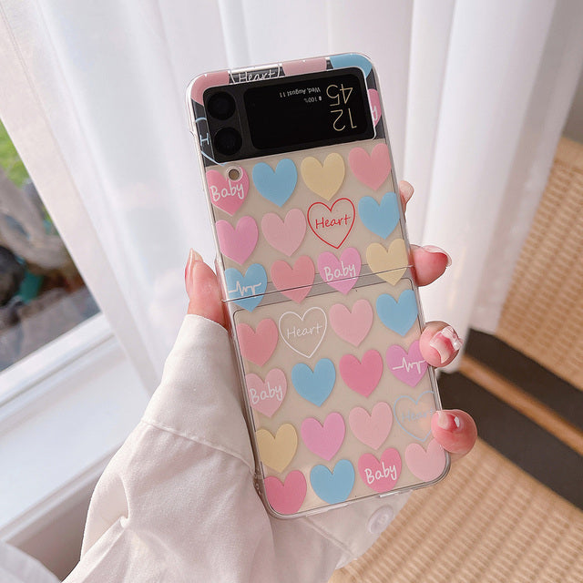 Lovely Colorful Heart Case For Samsung Galaxy Z Flip 4 5G - Galaxy Z Flip 4 Case