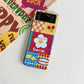 Cartoon Smiley Sun Flower Case with Stand for Galaxy Z Flip 4 - Galaxy Z Flip 4 Case